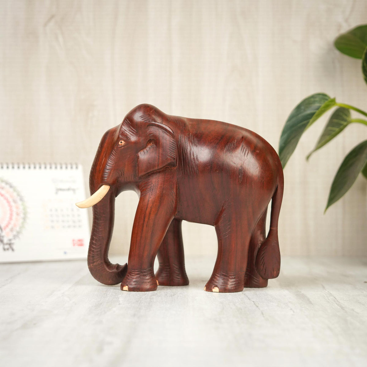 Handmade Wooden Elephant Statue | Traditional Decorative Showpiece ...